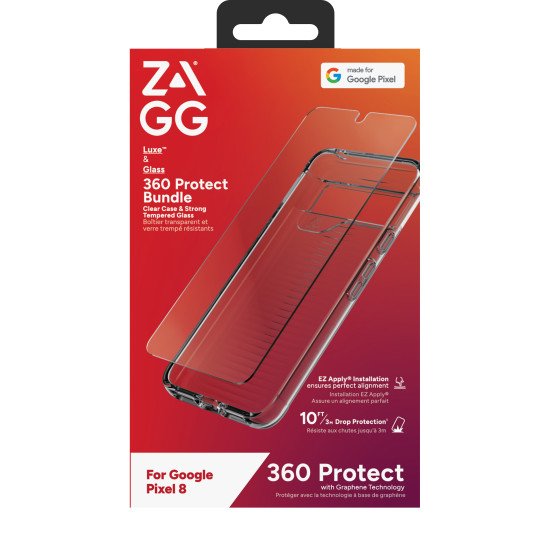 ZAGG Luxe + Glass 360 coque de protection pour téléphones portables 15,8 cm (6.2") Housse Transparent