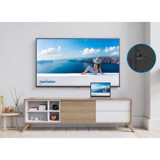 Manhattan Kit de présentation sans fil HDMI 1080p, ensemble de 2 pièces avec récepteur HDMI et émetteur HDMI type dongle, pour diffusion vidéo sans fil depuis un ordinateur portable, une tablette ou un smartphone vers un téléviseur ou un projecteur HDMI, 