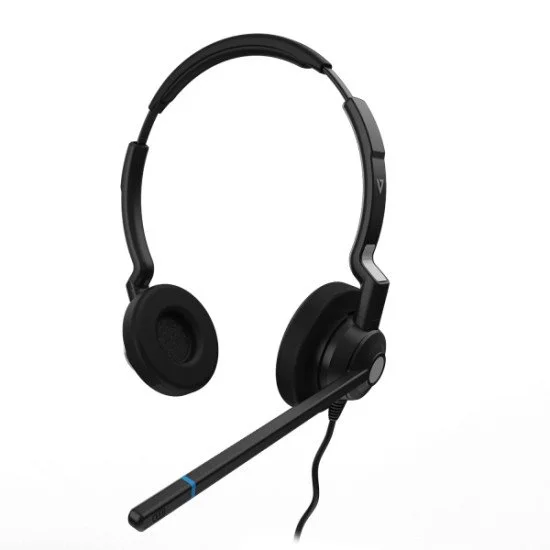 V7 Micro-casque filaire binaural QD pour centre d'appels V7 Micro-casque filaire binaural QD pour centre d'appels
