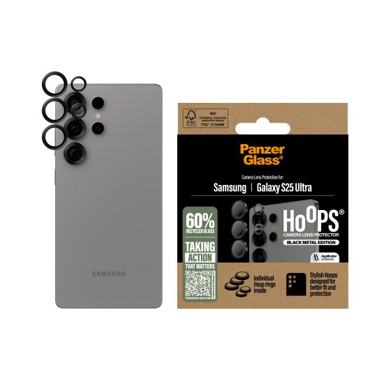 PanzerGlass ® Hoops® Black Camera Lens Protector Samsung Galaxy S25 Ultra Protection d'écran transparent 1 pièce(s) PanzerGlass ® Hoops® Black Camera Lens Protector Samsung Galaxy S25 Ultra Protection d'écran transparent 1 pièce(s)