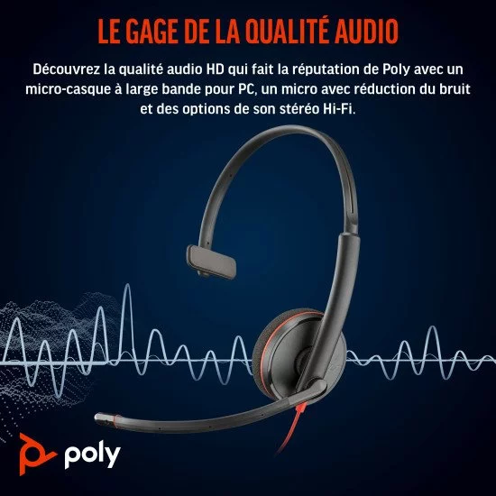 POLY Micro-casque Blackwire 3210 monaural USB-C + adaptateur USB-C/A POLY Micro-casque Blackwire 3210 monaural USB-C + adaptateur USB-C/A