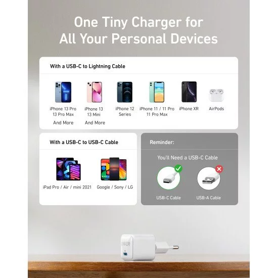 Anker 511 Charger (Nano Pro) offline only Téléphone portable, Tablette Blanc USB Charge rapide Intérieure Anker 511 Charger (Nano Pro) offline only Téléphone portable, Tablette Blanc USB Charge rapide Intérieure