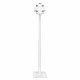 Manhattan Support de sol antivol pour tablette et iPad, universel, rotation 360°, inclinaison +20° à -110°, verrouillable, blanc, pour tablettes 7,9"–11", hauteur réglable 790 à 1190 mm, fixation à l'arrière au sol possible