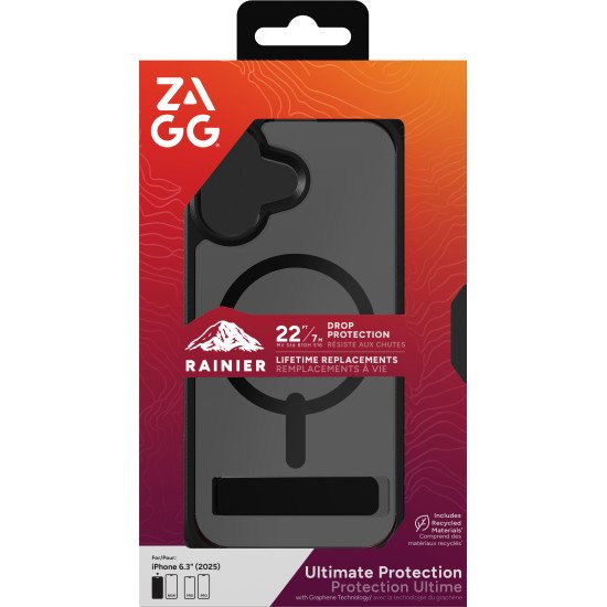 ZAGG Rainier Snap Kickstand coque de protection pour téléphones portables 16 cm (6.3") Housse Noir