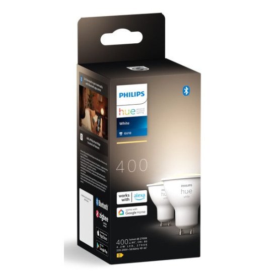 Philips Hue White GU10 Spot d'éclairage intelligent Bluetooth/Zigbee 4,2 W Philips Hue White GU10 Spot d'éclairage intelligent Bluetooth/Zigbee 4,2 W