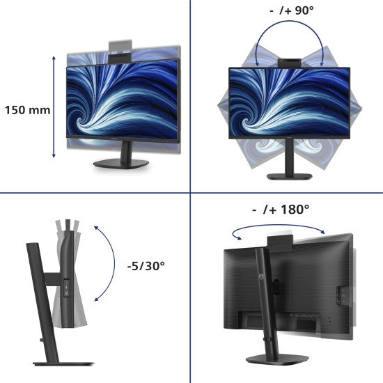 Philips 3000 series 24B2N3200JH/00 écran PC 60,5 cm (23.8") 1920 x 1080 pixels Full HD LCD Noir
