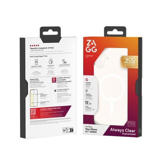 ZAGG Crystal Palace Snap coque de protection pour téléphones portables 17 cm (6.7") Housse Transparent ZAGG Crystal Palace Snap coque de protection pour téléphones portables 17 cm (6.7") Housse Transparent