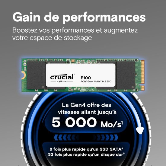 Crucial E100 2 To M.2 PCI Express 4.0 NVMe