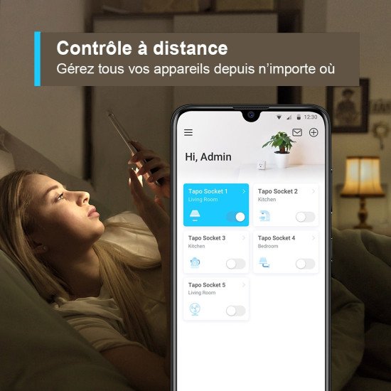 TP-Link Tapo P100 (2-pack) 2990 W Maison Blanc