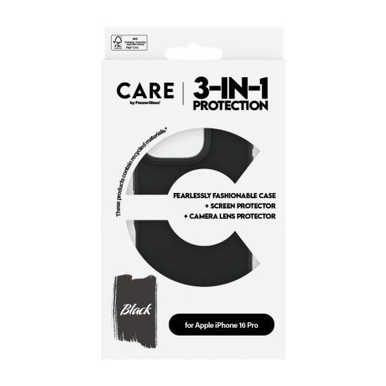 PanzerGlass CARE by ® Fashion 3-in-1 Bundle iPhone 16 Pro coque de protection pour téléphones portables Housse Transparent PanzerGlass CARE by ® Fashion 3-in-1 Bundle iPhone 16 Pro coque de protection pour téléphones portables Housse Transparent