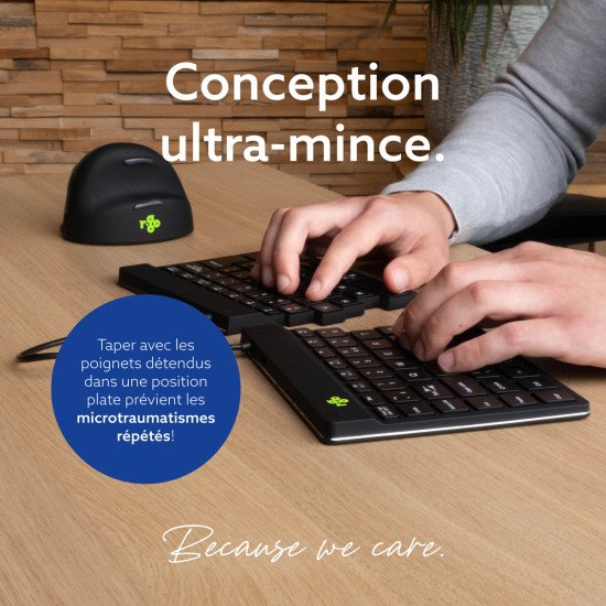 R-Go Tools Clavier ergonomique R-Go Split Break avec logiciel de pause, clavier ergonomique divisé, QWERTY (IT), bluetooth, noir