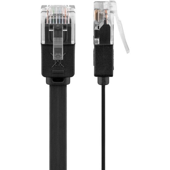 Goobay 95387 câble de réseau Noir 5 m Cat6 U/UTP (UTP) Plat