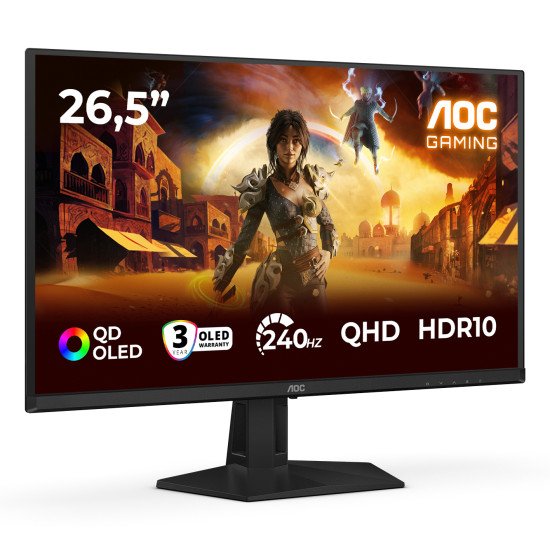 AOC G4 Q27G41ZDF écran PC 67,3 cm (26.5") 2560 x 1440 pixels Quad HD QD-OLED Noir, Rouge