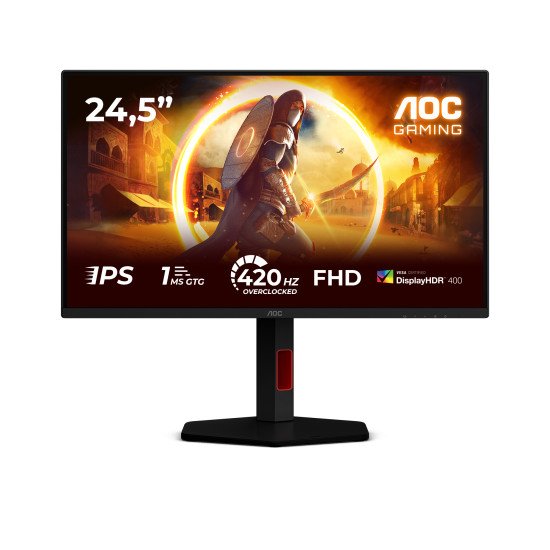 AOC G4 25G4KUR écran PC 62,2 cm (24.5") 1920 x 1080 pixels Full HD LED Noir, Rouge