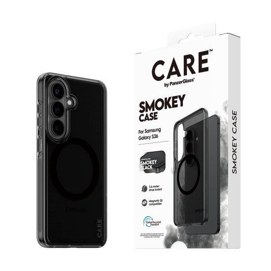 PanzerGlass CARE™ by ® Urban Explorer Case Smokey w. Black Qi Samsung Galaxy S26 coque de protection pour téléphones portables Housse Noir