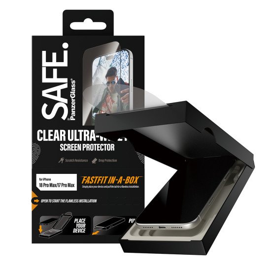 PanzerGlass OR_BE SAFE Apple New 2026 Pro Max UWF w. Fastfit in-a-box Protection d'écran transparent 1 pièce(s)