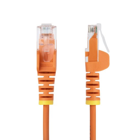 StarTech.com Câble Ethernet CAT6 Orange Fin de 7m, Sans Accroc, 100W PoE, UTP, LSZH, Fil de Cuivre Pur 28AWG, Cordon Patch Réseau RJ45 avec Serre-Câble, Contrôlé Fluke StarTech.com Câble Ethernet CAT6 Orange Fin de 7m, Sans Accroc, 100W PoE, UTP, LSZH, Fil de Cuivre Pur 28AWG, Cordon Patch Réseau RJ45 avec Serre-Câble, Contrôlé Fluke