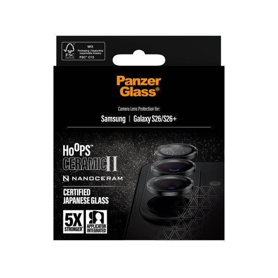PanzerGlass ® Hoops® Ceramic II Camera Lens Protector Samsung Galaxy S26 | S26+ Protection d'écran transparent 1 pièce(s)