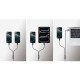 Manhattan Câble de charge USB-C vers USB-C double, répartiteur intelligent, 100 W, 2 m, charge deux appareils depuis un port USB-C PD, gaine tressée, noir, garantie 3 ans