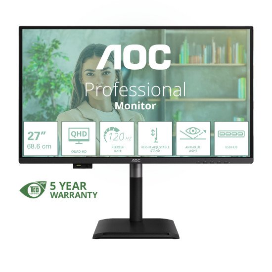 AOC Q27P4U écran PC 68,6 cm (27") 2560 x 1440 pixels Wide Quad HD Noir AOC Q27P4U écran PC 68,6 cm (27") 2560 x 1440 pixels Wide Quad HD Noir