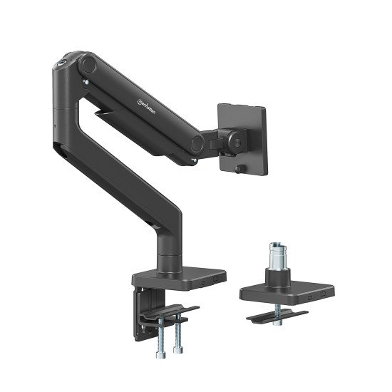 Manhattan Support de bureau pour TV/moniteurs (bras à ressort à Bras articulé), écrans 13" à 42", fixation à l'arrière par pince ou passe-câble, Compatibilité VESA : de 75x75 à 200x200 mm (vérifiez les dimensions des quatre trous de fixation à l