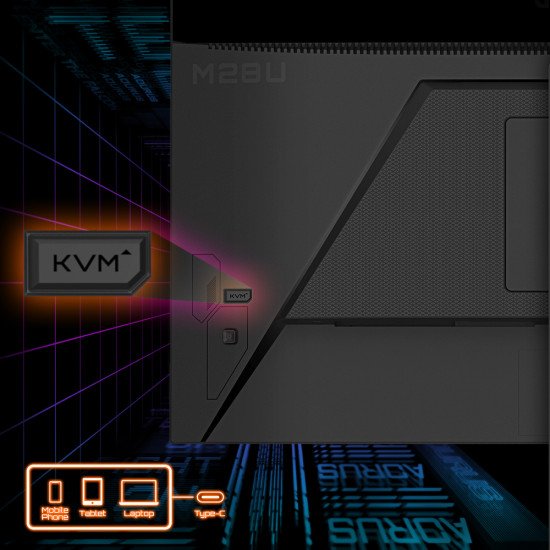 GIGABYTE M28U Moniteur de jeu 28" 4K UHD - 3840 x 2160, 144Hz, 1ms, 300 cd/m², FreeSync Premium Pro, Display HDR400, HDMI 2.1, DisplayPort 1.4