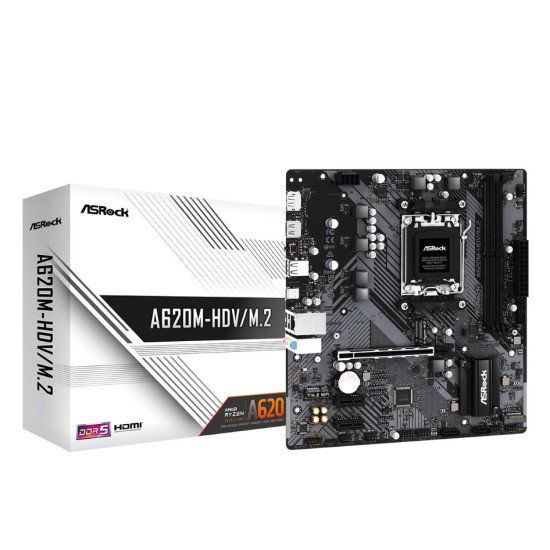 Asrock A620M-HDV/M.2 AMD A620 Emplacement AM5 micro ATX Asrock A620M-HDV/M.2 AMD A620 Emplacement AM5 micro ATX