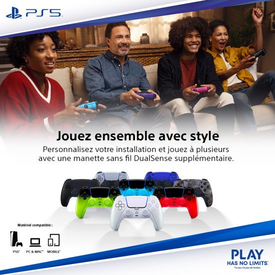 Sony DualSense Bleu Bluetooth/USB Manette de jeu Analogique/Numérique Android, MAC, PC, PlayStation 5, iOS