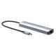 Manhattan Dock/hub USB-C, 6 ports : Ethernet, HDMI, 3x USB-A + USB-C, avec Power Delivery (PD) 100 W - nécessite un chargeur USB-C externe (non inclus). Alimenté par USB (aucune alimentation externe requise) lorsque le PD n'est pas utilisé