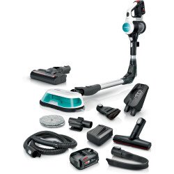 Bosch BSS712XHYG aspirateur balai et balai électrique Aspirateur-balai 2 en 1 Batterie Sec HEPA Sans sac 0,3 L Couleur aqua, Noir, Argent, Blanc 2,5 Ah