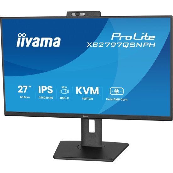 iiyama ProLite XB2797QSNPH-B1 27IN IPS LCD 4MS 2560X1440 350CD/M2 HDMI/DP/USB 2 écran PC 68,6 cm (27") 2560 x 1440 pixels Quad HD Noir