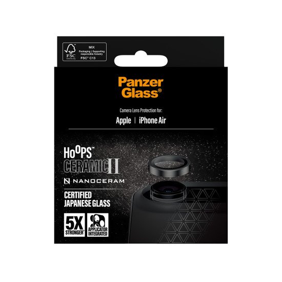 PanzerGlass ® Hoops® Ceramic II Camera Lens Protector iPhone Air Protection d'écran transparent Apple 1 pièce(s)