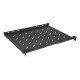 Intellinet Étagère fixe réglable 19", 1U, profondeur 550 mm, rails réglables de 550 à 750 mm, charge max. 20 kg, noire, garantie à vie