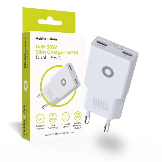 Mobile Origin MO-GAN30W-MO18 chargeur d'appareils mobiles Universel Blanc Secteur Charge rapide Intérieure