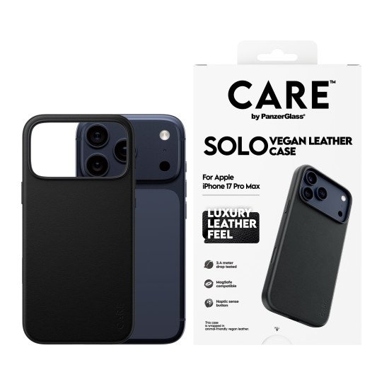 PanzerGlass CARE™ by ® Solo Case Black iPhone 17 Pro Max coque de protection pour téléphones portables Housse Noir