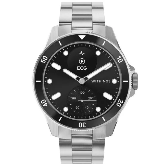 Withings ScanWatch Nova 1,6 cm (0.63") OLED 42 mm Hybride Noir, Acier inoxydable GPS (satellite) Withings ScanWatch Nova 1,6 cm (0.63") OLED 42 mm Hybride Noir, Acier inoxydable GPS (satellite)