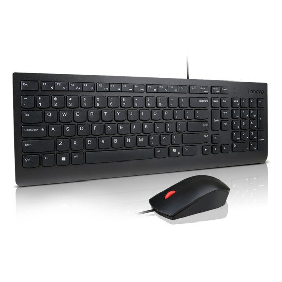 Lenovo Essential Wired Combo Black US Euro clavier Souris incluse Universel USB Noir Lenovo Essential Wired Combo Black US Euro clavier Souris incluse Universel USB Noir