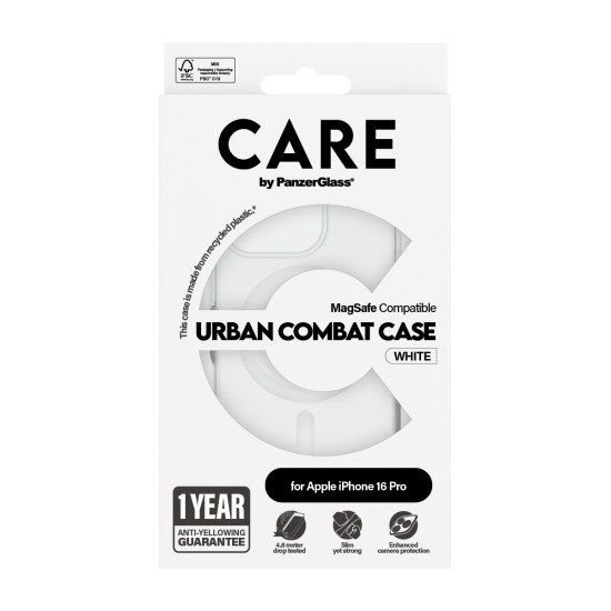 PanzerGlass CARE by PG White MagS iPhone16 6.3 Pro coque de protection pour téléphones portables Housse Transparent PanzerGlass CARE by PG White MagS iPhone16 6.3 Pro coque de protection pour téléphones portables Housse Transparent