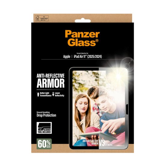 PanzerGlass ® Anti-Reflective Armor Screen Protector iPad Air 11" (2024-2026) | Ultra-Wide Fit w. Fastfit tool Protection d'écran transparent Apple 1 pièce(s)