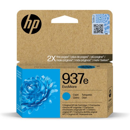HP 937e Cartouche d'encre authentique Cyan EvoMore HP 937e Cartouche d'encre authentique Cyan EvoMore