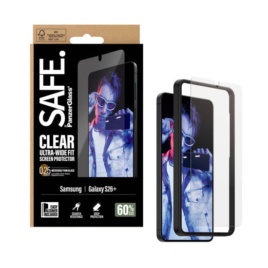 PanzerGlass SAFE. by ® Screen Protector Samsung Galaxy S26+ | Ultra-Wide Fit w. EasyAligner Protection d'écran transparent 1 pièce(s)