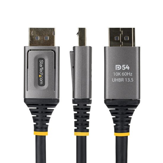 StarTech.com Câble DisplayPort 2.1 de 2m, Câble DisplayPort DP54 Certifié VESA, 8K 60Hz Non Compressé, 10K 60Hz/8K 144Hz/4K avec DSC 1.2a, Câble d'Écran DP 2.1