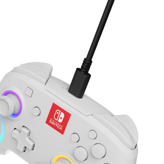 PDP Afterglow Wave Blanc USB Manette de jeu Analogique/Numérique Nintendo Switch, Nintendo Switch Lite, Nintendo Switch OLED