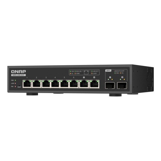 QNAP QSW-L3208-2C6T commutateur réseau Géré L2 10G Ethernet (100/1000/10000) Bureau Noir