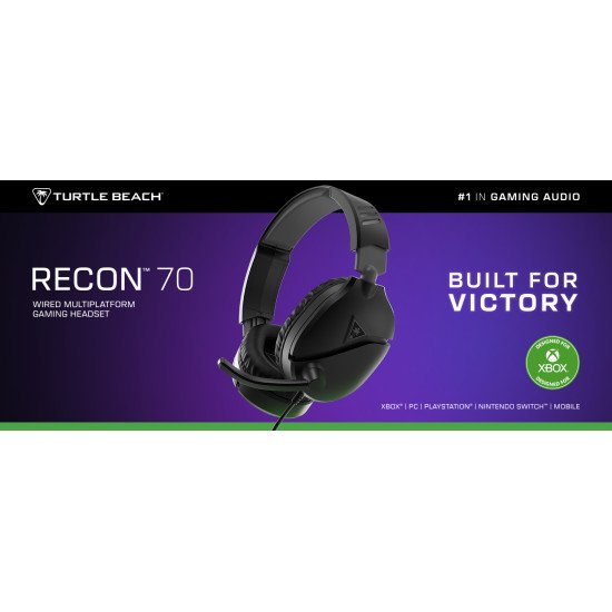 Turtle Beach Casque gaming multiplateforme Recon 70 - Xbox Series X|S, Xbox One, PC, Nintendo Switch, et appareils mobiles avec prise 3,5 mm - microphone à bascule, écouteurs de 40 mm Turtle Beach Casque gaming multiplateforme Recon 70 - Xbox Series X|S, Xbox One, PC, Nintendo Switch, et appareils mobiles avec prise 3,5 mm - microphone à bascule, écouteurs de 40 mm