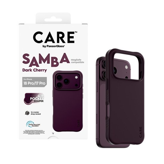 PanzerGlass CARE™ by ® Samba Case Dark Cherry w. MagSafe iPhone 2026 Pro | 17 Pro coque de protection pour téléphones portables Housse Transparent
