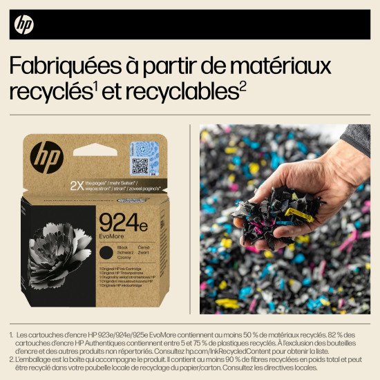 HP 924e Cartouche d'encre authentique Noir EvoMore HP 924e Cartouche d'encre authentique Noir EvoMore