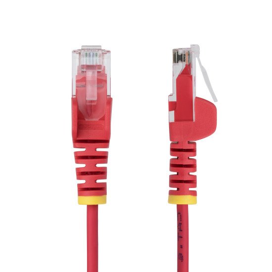 StarTech.com Câble Ethernet CAT6 Rouge Fin de 5m, Sans Accroc, 100W PoE, UTP, LSZH, Fil de Cuivre Pur 28AWG, Cordon Patch Réseau RJ45 avec Serre-Câble, Contrôlé Fluke StarTech.com Câble Ethernet CAT6 Rouge Fin de 5m, Sans Accroc, 100W PoE, UTP, LSZH, Fil de Cuivre Pur 28AWG, Cordon Patch Réseau RJ45 avec Serre-Câble, Contrôlé Fluke