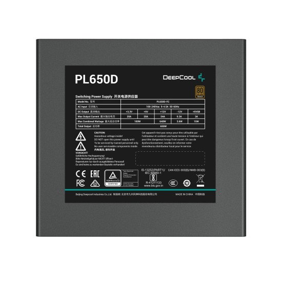 DeepCool PL650D unité d'alimentation d'énergie 650 W 20+4 pin ATX ATX Noir DeepCool PL650D unité d'alimentation d'énergie 650 W 20+4 pin ATX ATX Noir