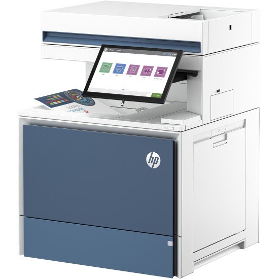 HP Imprimante multifonction Color LaserJet Enterprise Flow 6800zf, Impression, copie, scan, fax, Flow; Écran tactile; Agrafage; Cartouche TerraJet